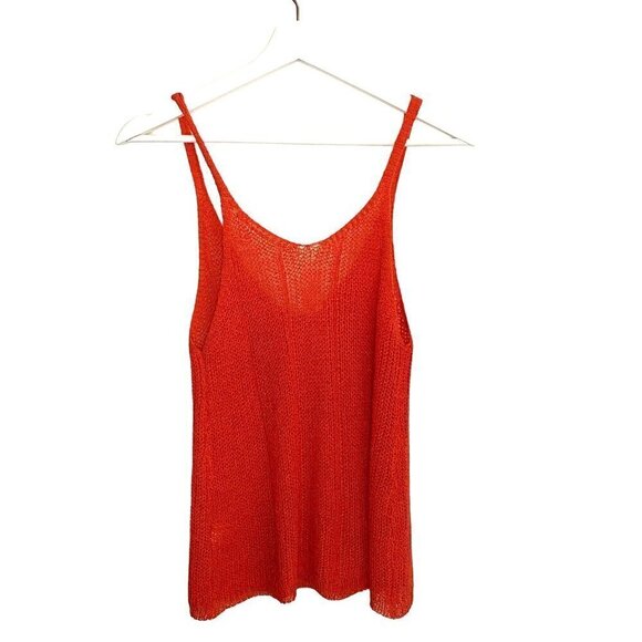 Sadie & Sage Knit Tank Top Orange Travel Vacation Resortwear Women's Size S - Picture 2 of 7